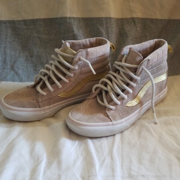 pink and gold vans